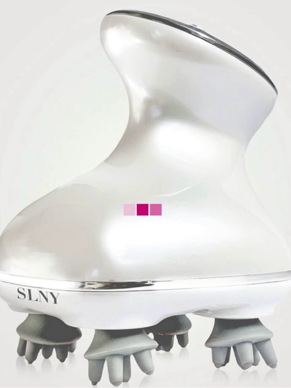 SLNY White Handheld Scalp Massager - Red LED light